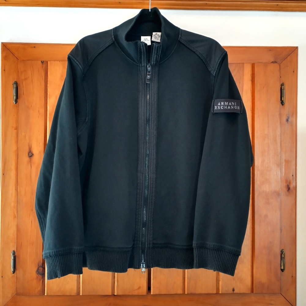 Armani Exchange double zip sweatshirt jacket